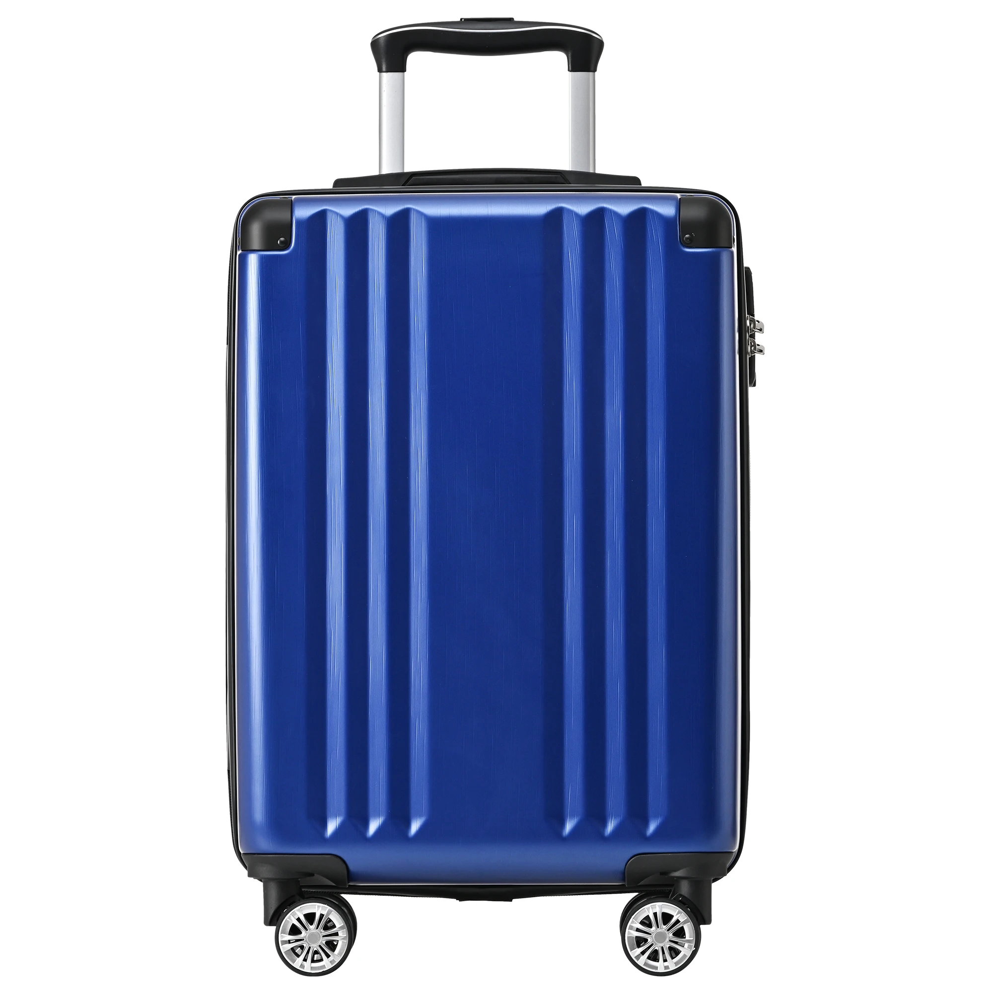 VSOGA Hardshell Suitcase suitcase hand luggage 4 Rolls ABS Material TSA Custom Lock 56.5x37.5x22.5 cm Dark Blue