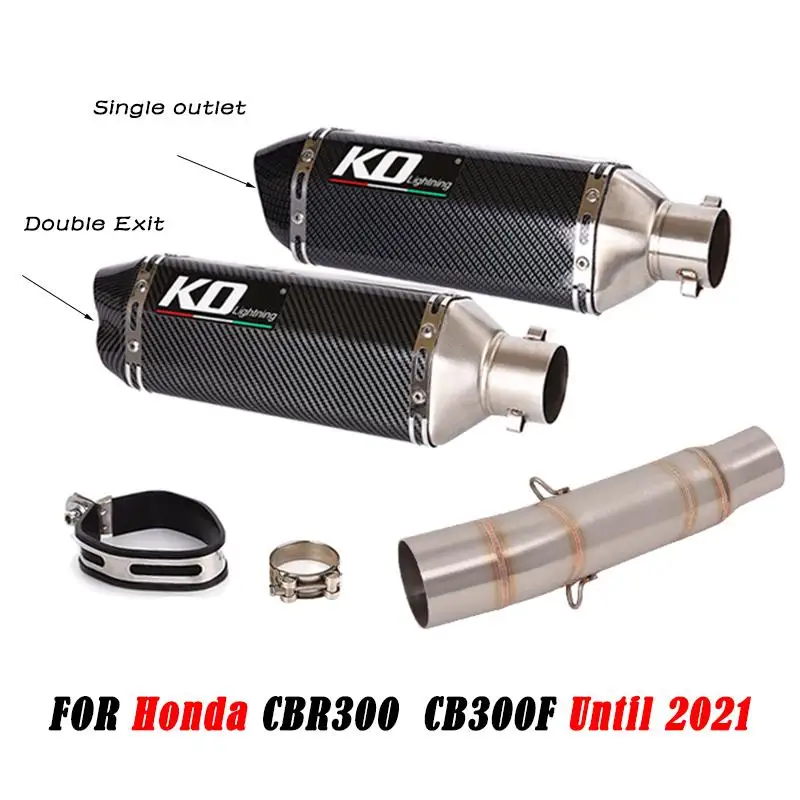 FOR HONDA CBR300R 2013-2021 CB300F 2015-2021 Motorcycle Exhaust Mid Link Pipe Muffler Escape Connector Tube Slip On Steel