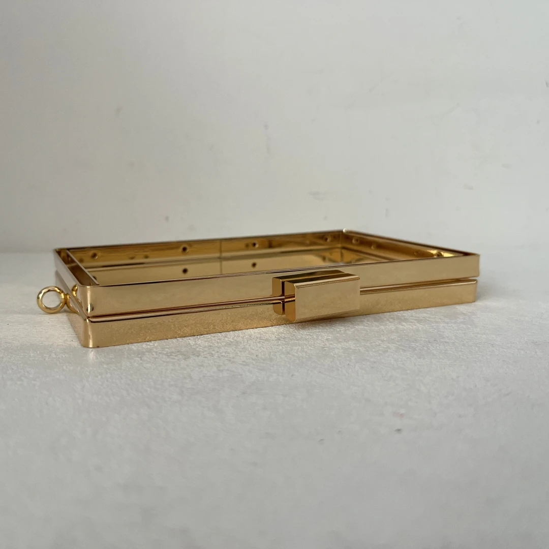 15cm Purse Frame Handbag and Wallet Frame DIY Accessories Square Case Frame Chain Clasp Handle Bag Hardware Parts Screw Mounting