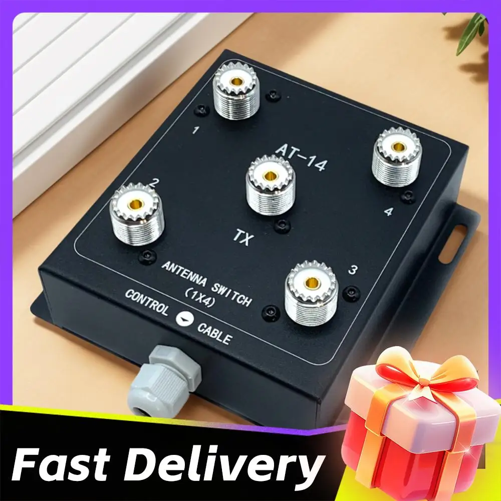 

1.8MHz-60MHz 500W PEP Antenna Splitter Switch 4-Way Coax Remote Antenna Switch High Power 12V Control Voltage for Radio Stations