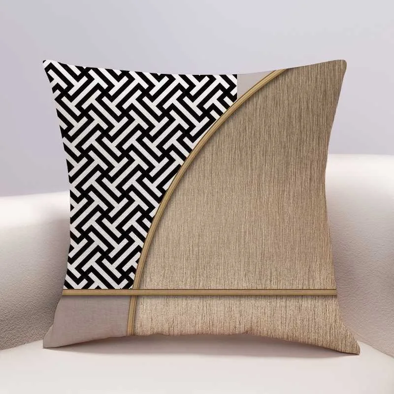 Modern light luxury earth warm color dirt-resistant pillow cover living room sofa pillow, home decoration cushion cover