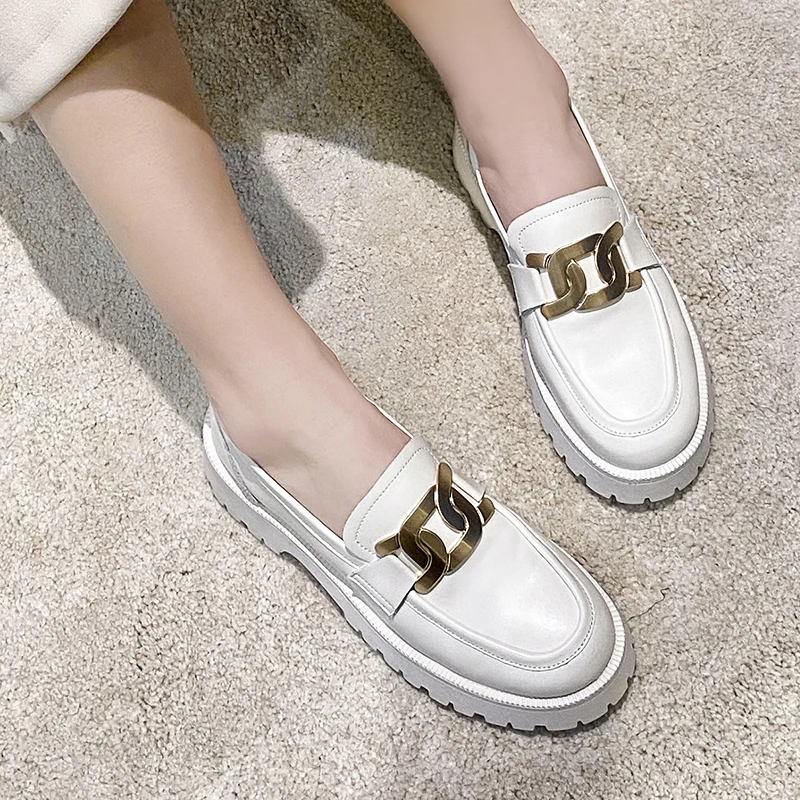 Aiyuqi sapatos femininos primavera 2024 novo branco de sola grossa senhoras tênis de couro genuíno tendência casual sapatos da menina estudantes