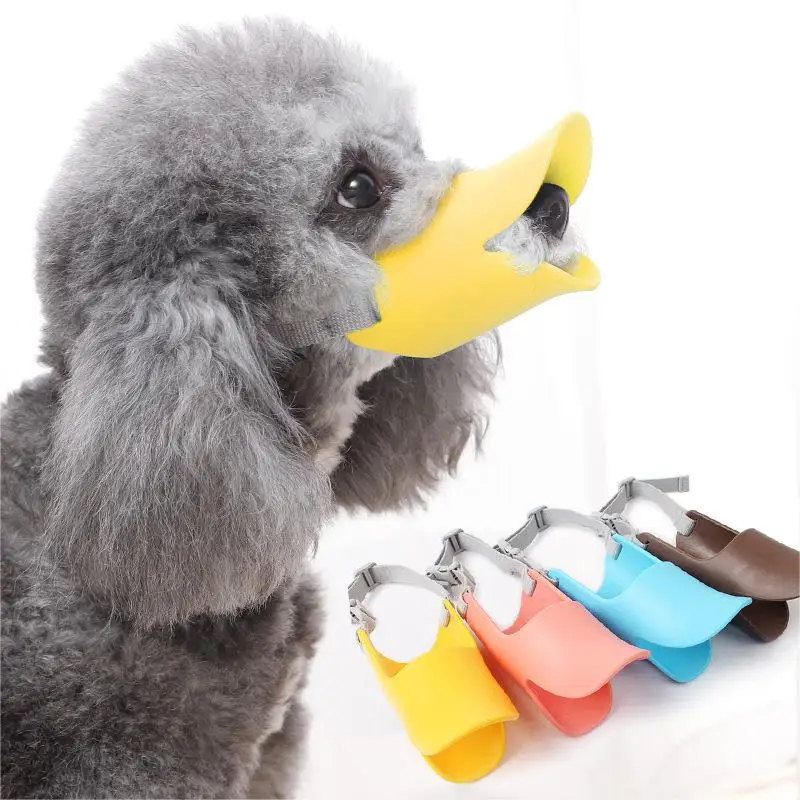 

Dog Muzzle Mask Duck Mouth Cover Duckbill Shape Soft Silicone Silicone Anti-bite Washable Small Medium Large Pet Dog Accessories