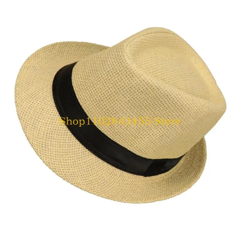 

49MC Соломенная шляпа в британском стиле для взрослых, шляпа-трилби, летняя и весенняя уличная шляпа для взрослых, дышащая шапка