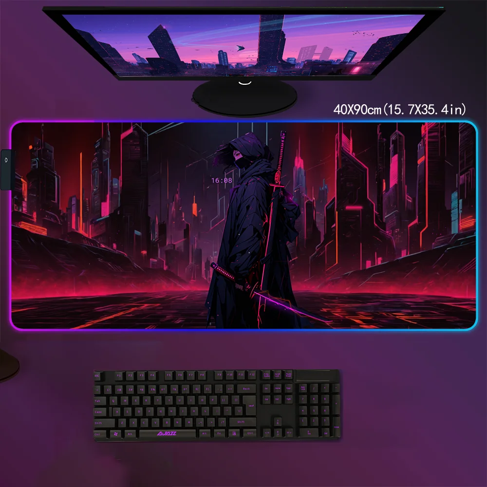 CP black dark red Waterproof Gamer Xxl mouse pad LED Light Mousepad with backlight RGB Large Computer Desk mat Mousepads Gaming