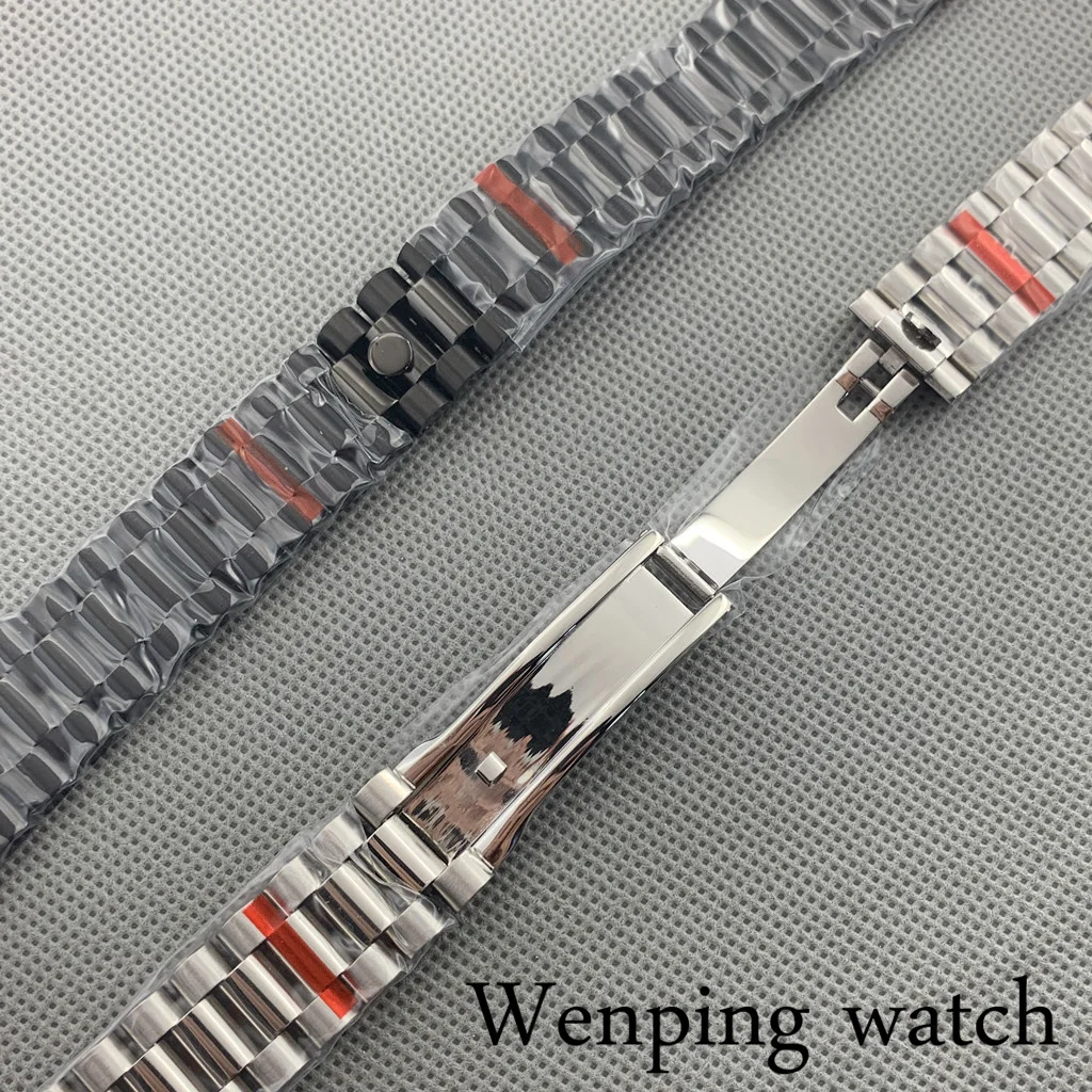 Brand New Original 20mm President Bracelet 904L Stainless Steel Band Folding Buckle Watch Strap Watch Assembly Accessories Parts