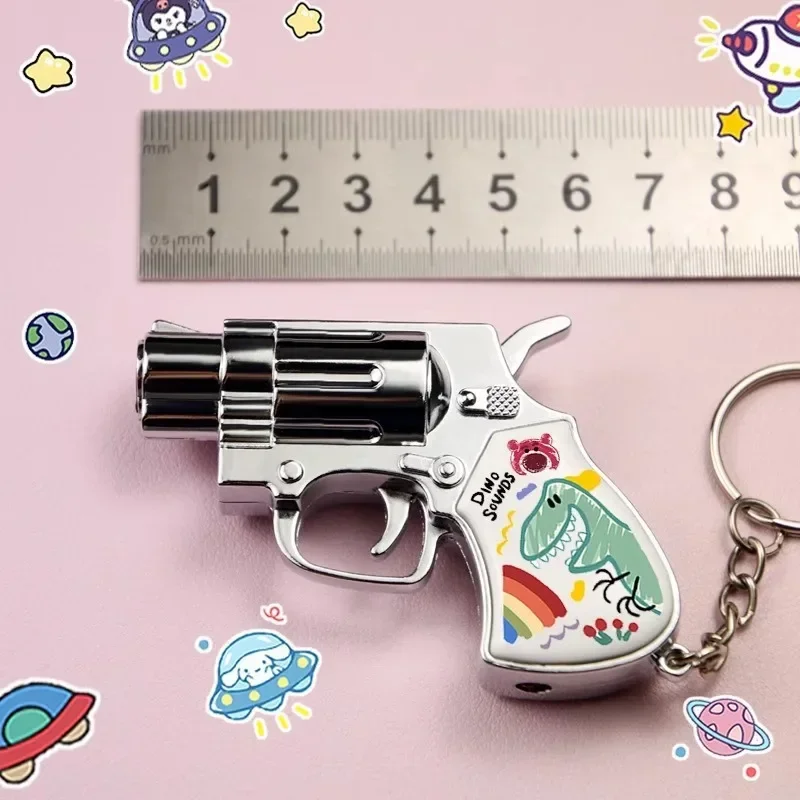 Sanrio Hello Kitty Kuromi Cinnamoroll Cartoon Cigarette Lighter Creative Gun Lighter Windproof Pink Flame Lighter Boyfriend Gift