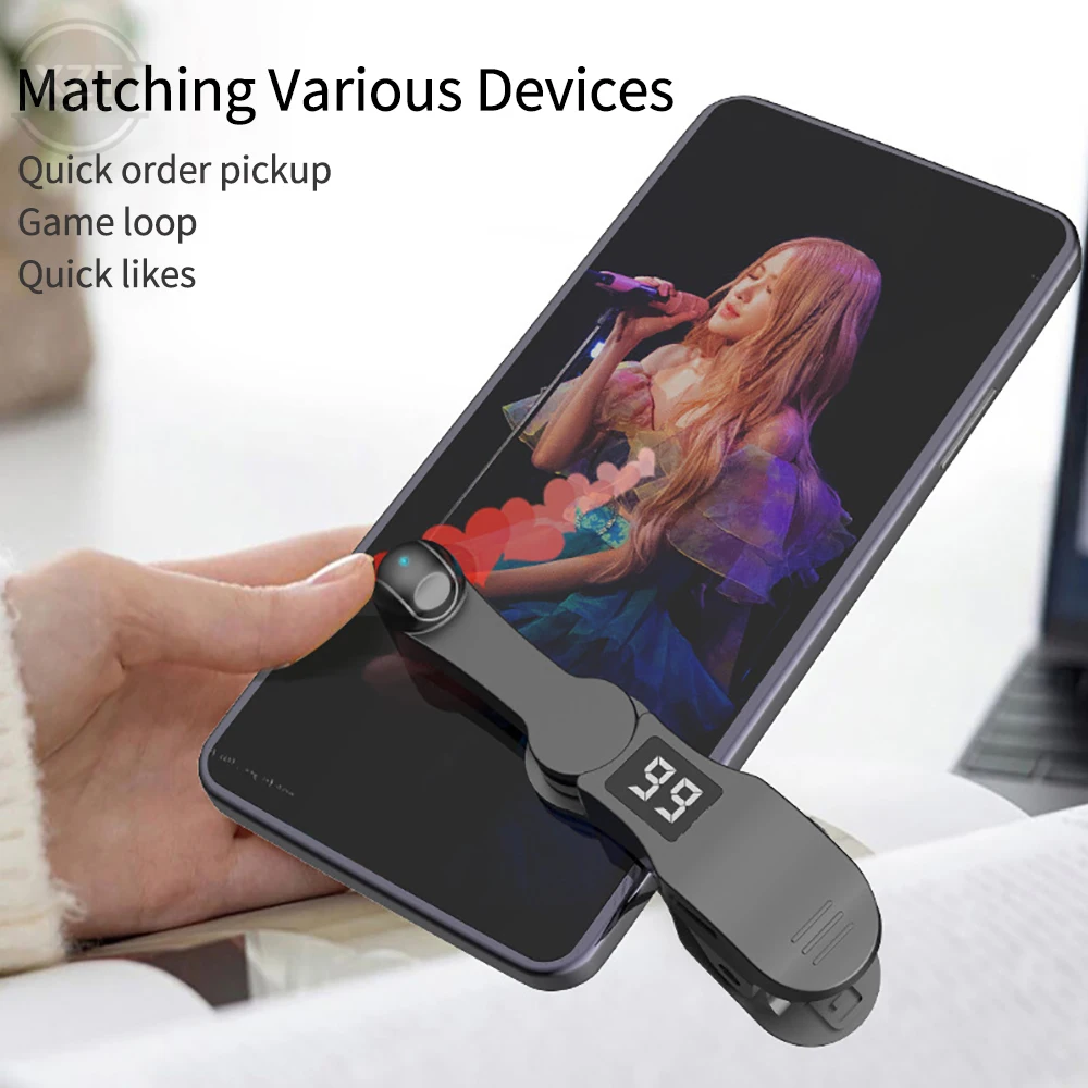 Adjustable Auto Clicker Device USB Mobile Phone Physical Simulation Clip Screen for Tablet Video Live Broadcasts Reward Tasks