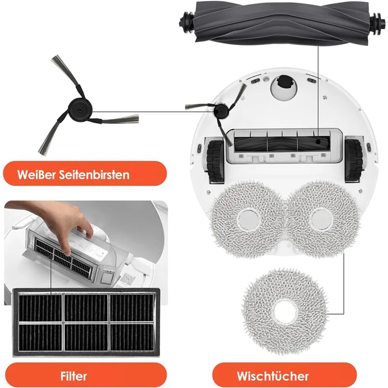 2 مجموعة ل Dreame X40 الترا جهاز آلي لتنظيف الأتربة فرشاة جانبية رئيسية فلتر Hepa ممسحة القماش أكياس الغبار Accessories-B51B #2