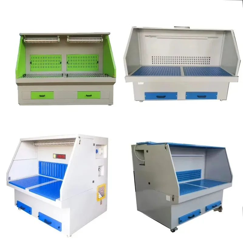 High Efficiency Industrial Dry Sandblasting Cabinet with Suction Motor and Dust Collector for Grinding and Polishing