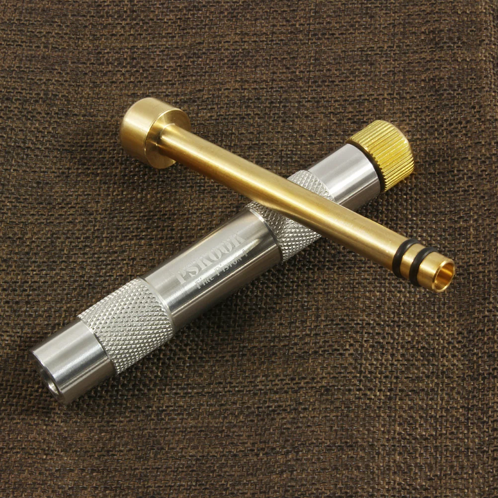 

Emergency Fire Starter Piston Tool Made of Aluminum Alloy Brass Portable Lightweight Outdoor Camping Hiking Survival Air