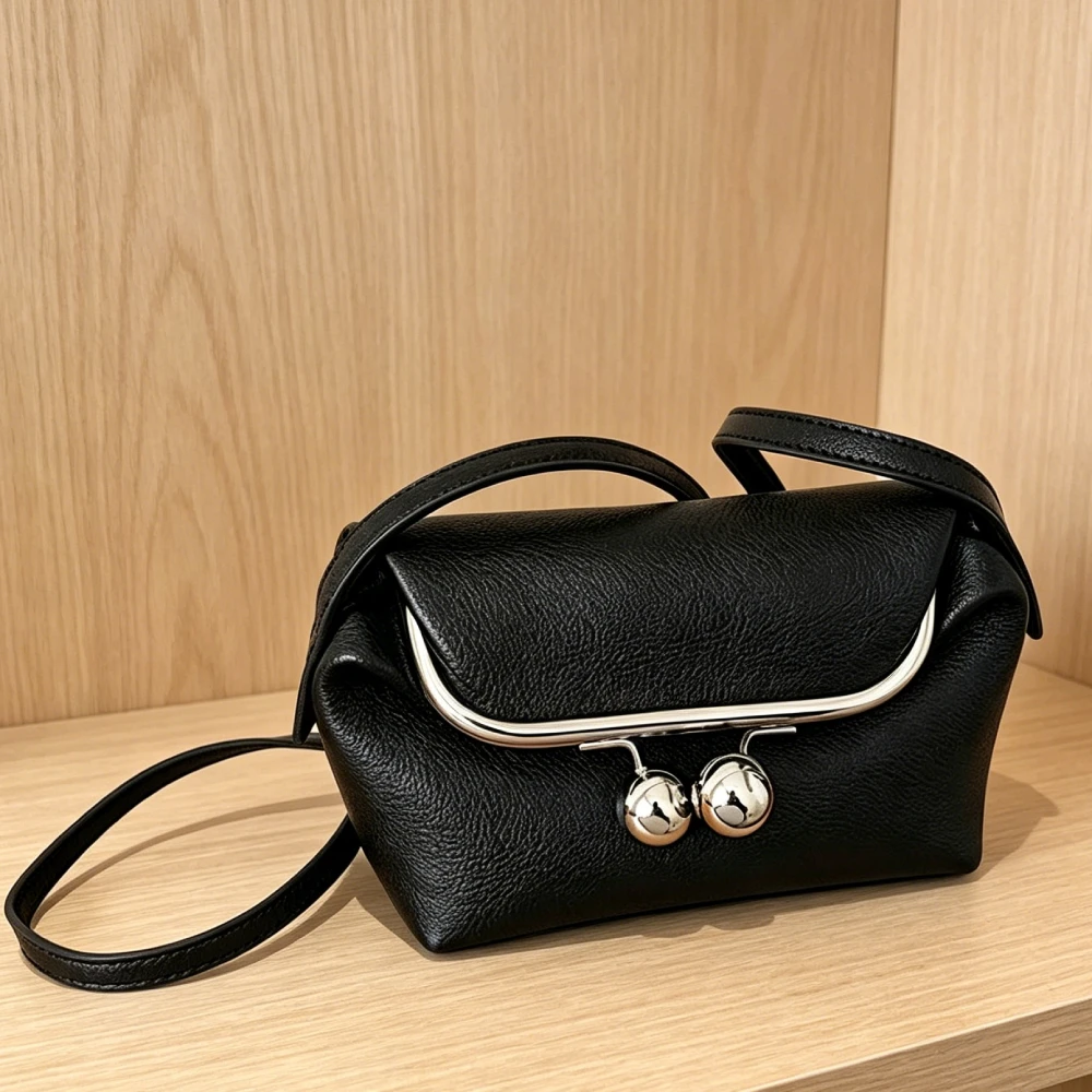 

New Korean Retro Crossbody Bag Luxury Lychee Texture Pu Handbag Women Vintage Elegant Simple Shoulder Bag Exquisite Evening Bag