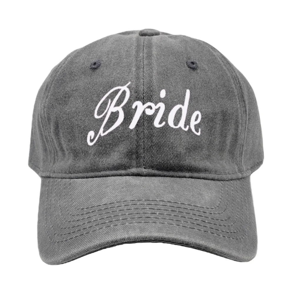 Vintage bride groom Embroidery Baseball Cap Washed Cotton Adjustable Couple Cap Soft Top Sunscreen Hats For Man Women