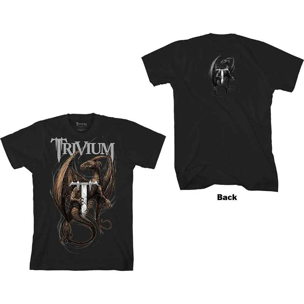 Trivium Perched Dragon T Shirt Black New