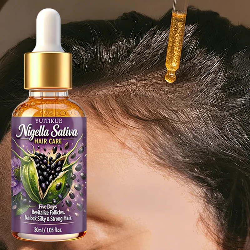Aceite Capilar YUITIKUE Nigella Sativa - Revitaliza los Folículos, Nutre el Cuero Cabelludo para un Cabello Sedoso, Fuerte y Saludable