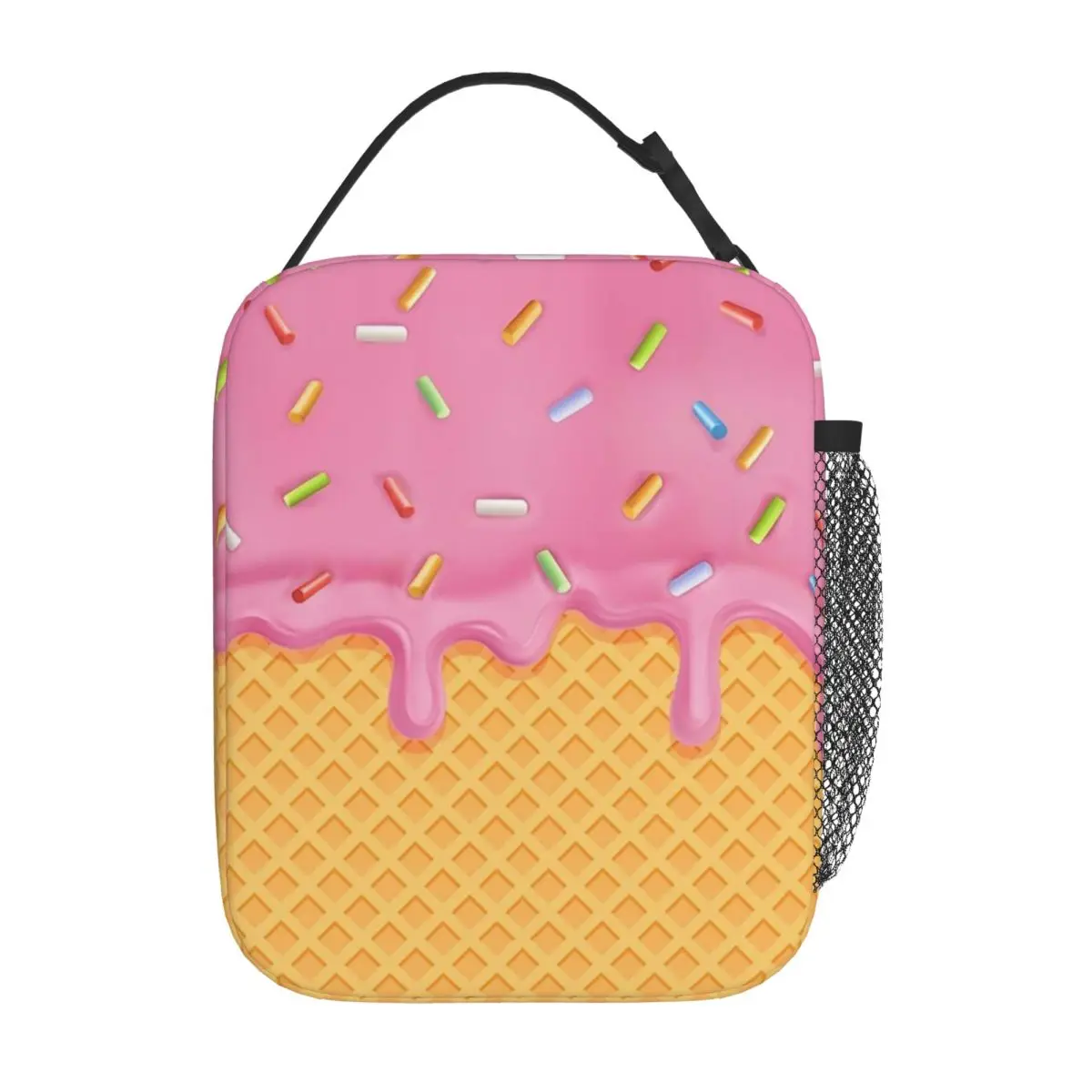 Strawberry Ice Cream Insulated Lunch Bag for Kids School Cooler Thermal Food Box Tote Portable Lunch Boxes Container