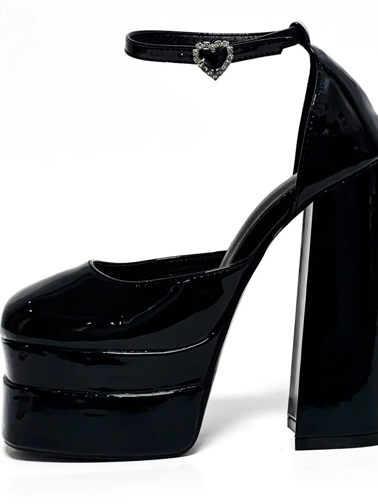

Новые женские сандалии на высоком каблуке Sle Heart aped со стразами Emed, 45 см, двойная водонепроницаемая платформа, один ремешок