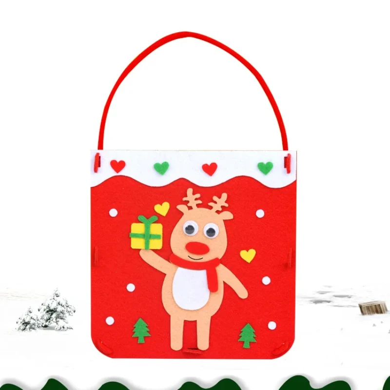 Jouets de bricolage faits à la main pour enfants, sac à main de gril, kits d'artisanat de Noël, tissu non tissé, éducation Montessori, sac pour enfants, cadeau de décoration de Noël