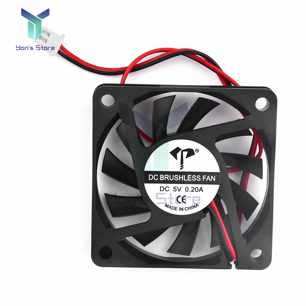 DC6010 5V 12V 24V Cooling Fan Two-Wire Oil Bearing Small Industrial Silent Cooling Fan 0.15/0.2A 3500r/min 60mm x 60mm