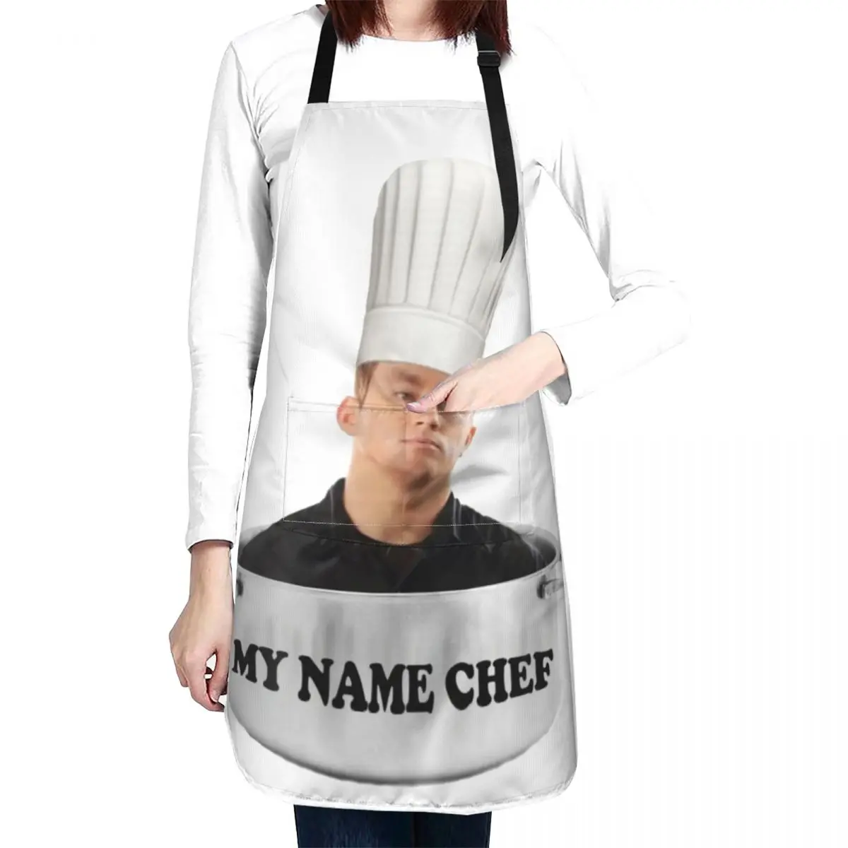 My Name Chef (My Name Jeff) Apron Customizable Kitchen Kawaii Accessories Costume Waiter House Things For Home And Kitchen Apron