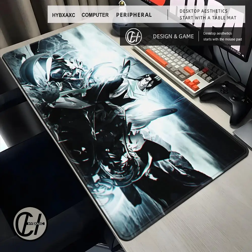 

Коврик для мыши XXL, игровые аксессуары, офисный геймерский коврик для клавиатуры, настольный коврик, нескользящий коврик для ноутбука, большой аниме B-Bleach Kuchiki Byakuya, коврик для мыши