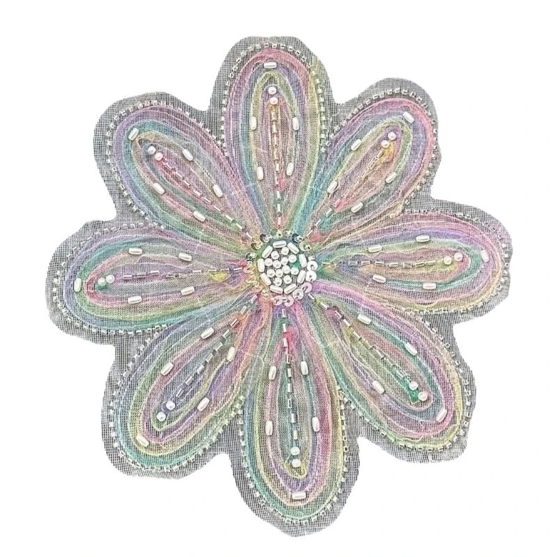 

Durability Handmade Appliques Artistic Sequins Embroiderys Flower Brooches