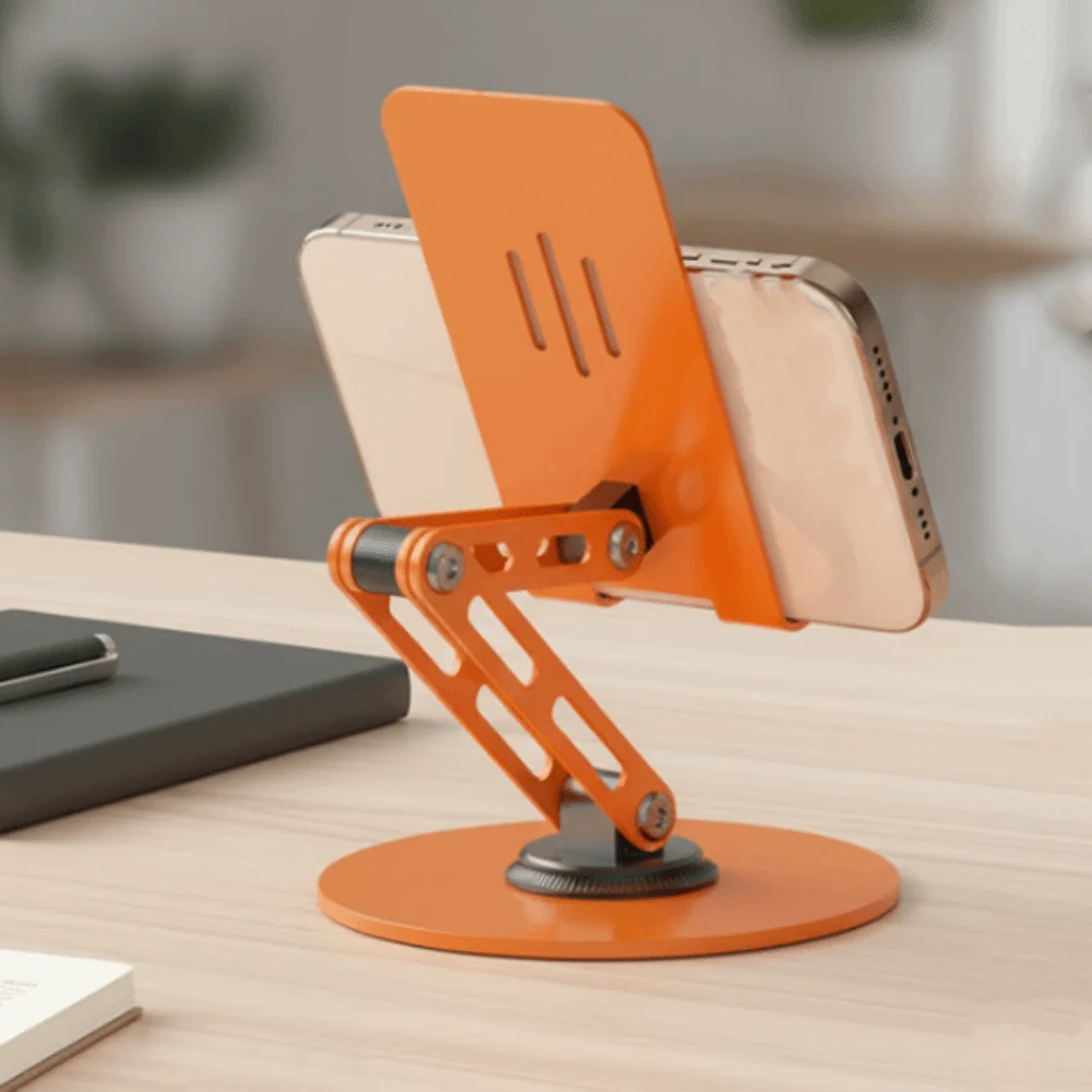 

360 ° Вращающийся регулируемый держатель для телефона, металлический регулируемый держатель для мобильного телефона, складная портативная настольная подставка для мобильного телефона