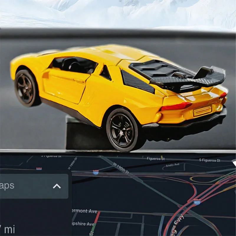 Dynamic Drift Car Dashboard Decor - Zinc/Plastic, Auto-Return, No Charging, 3M Adhesive, Easy Install, Enhances Interiorn