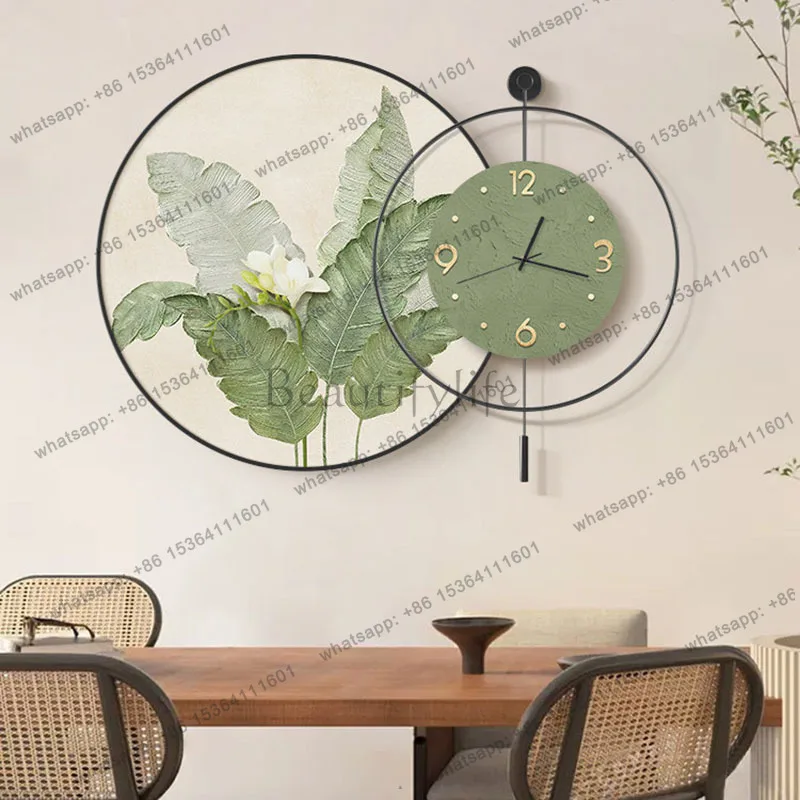 LSRound Modern Wall Clocks Aesthetic Korean Creative Fashion Minimalist Wall Watch Luxury Design Reloj Pared Home Decoration