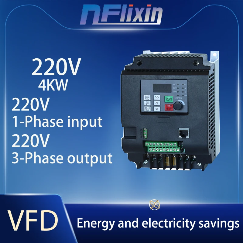 AC 220V 0.75/1.5/2.2/4/5.5/7.5KW 1 phase input and 3 phase output frequency converter/ ac motor drive/ VSD/ VFD/ 50HZ