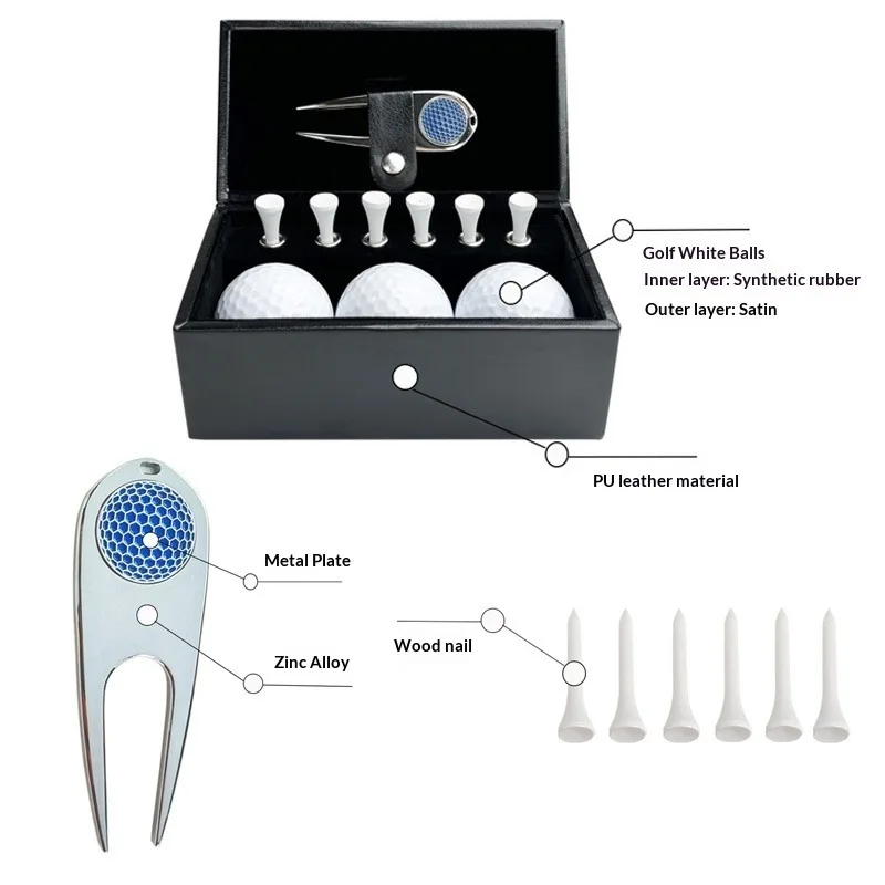 مجموعة كرات الجولف، مجموعة أظافر خشبية بمشبك شوكة مع صندوق من البولي يوريثان، إكسسوارات الجولف الرياضية واللياقة البدنية ومستلزمات الجولف #5