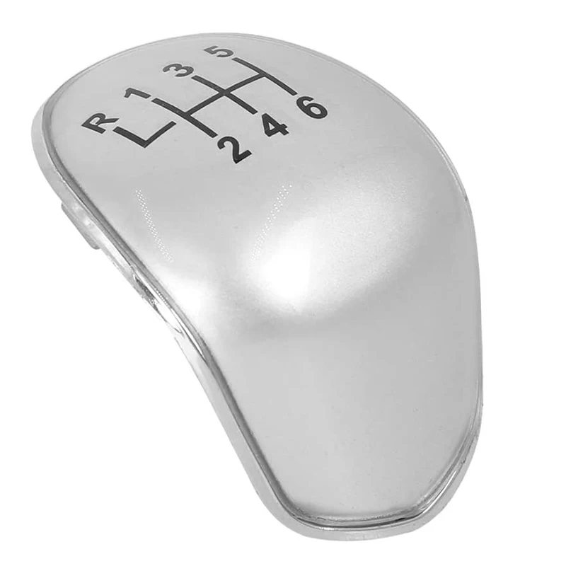 6 Speed Manual Car Gear Shift Knob Cap Cover for Ford Focus 2 MK2 FL MK3 MK4 MK7 Fiesta Silver