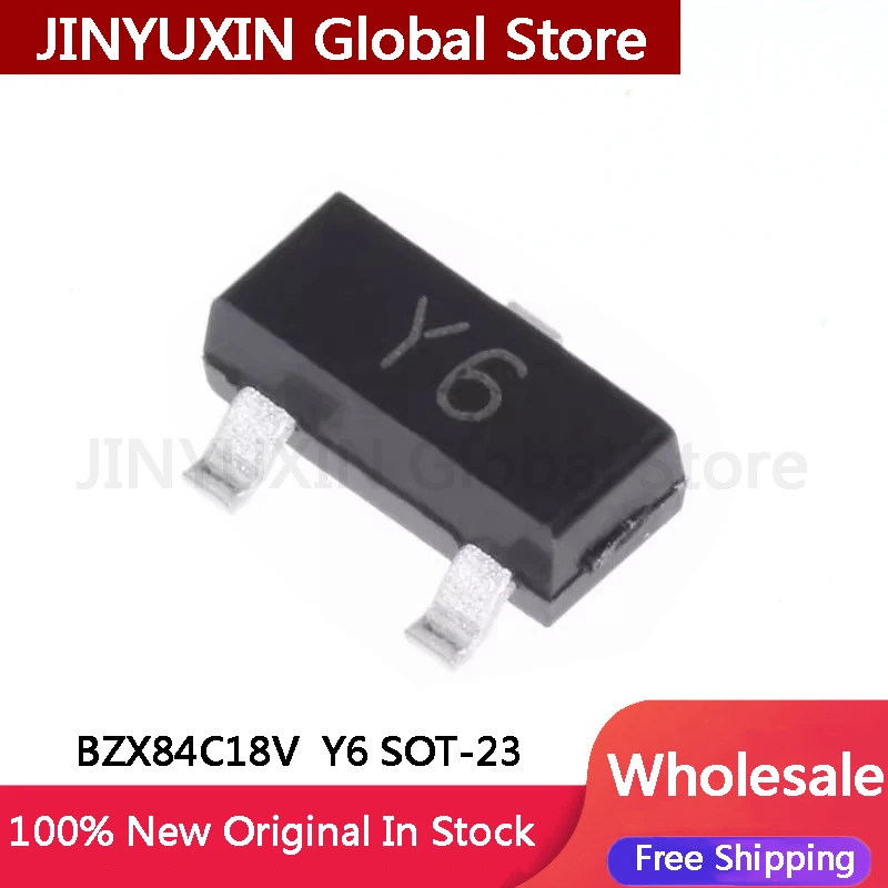 200Pcs BZX84C18V 18V SOT-23 Y6 Zener diode SMD transistor Wholesale