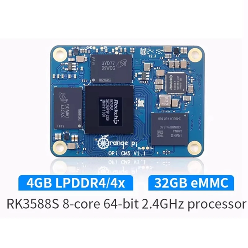 For Orange Pi CM5 Development Board 8GB RAM 32GB EMMC DDR4 Rockchip RK3588S Computing Module 5 Wifi Bluetooth BLE