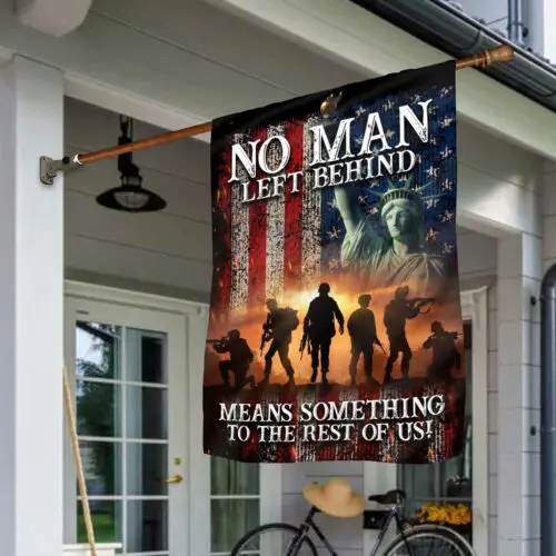 علم الحديقة 'لا أحد يترك خلفه' يعني شيء لنا من يمنى ويسرى، علم للمحاربين القدامى ANM VVL YYX