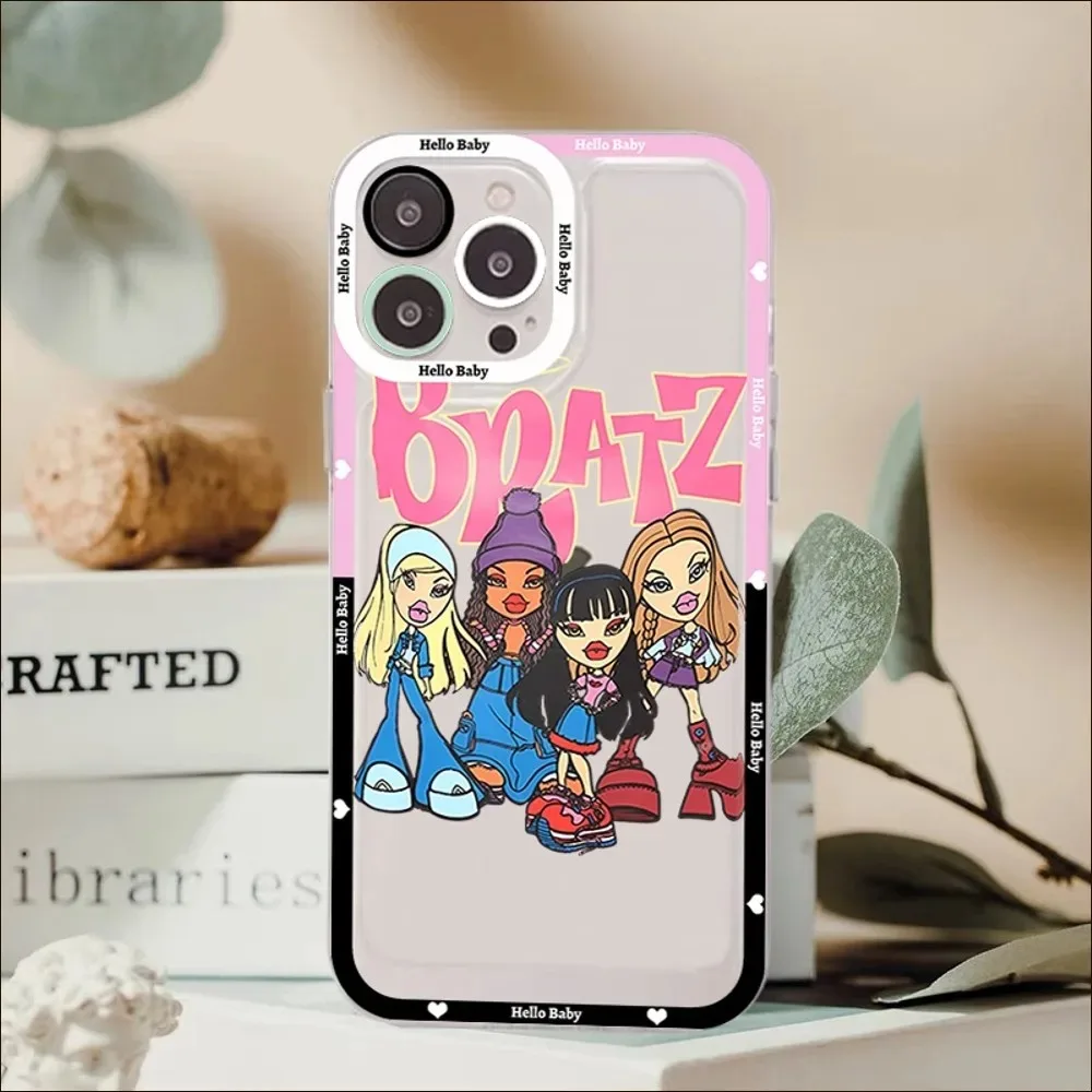 Bratz دمية جراب هاتف آيفون 11 12 13 14 15 16 برو ماكس 7 8 زائد ميني X XR XS SE بولي ياسمين كلوي اليشم ساشا كاميرون