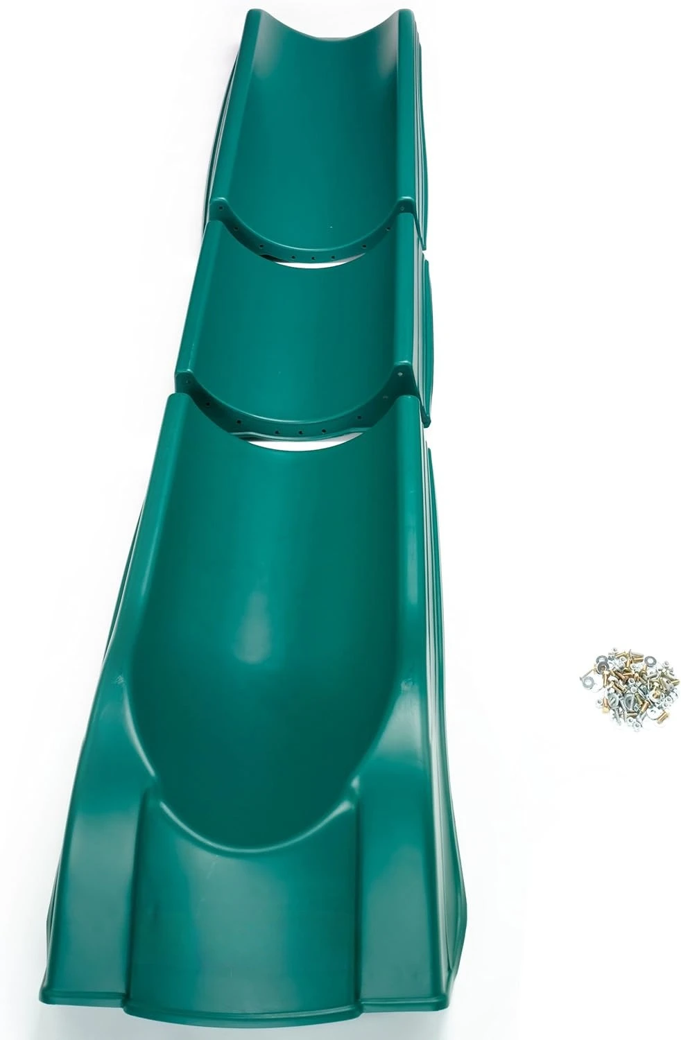 NE 4699-T Super Summit Slide 3 Piece Plastic Scoop Slide for 5' Swing Set Deck Heights, Green·Factory Direct Sales