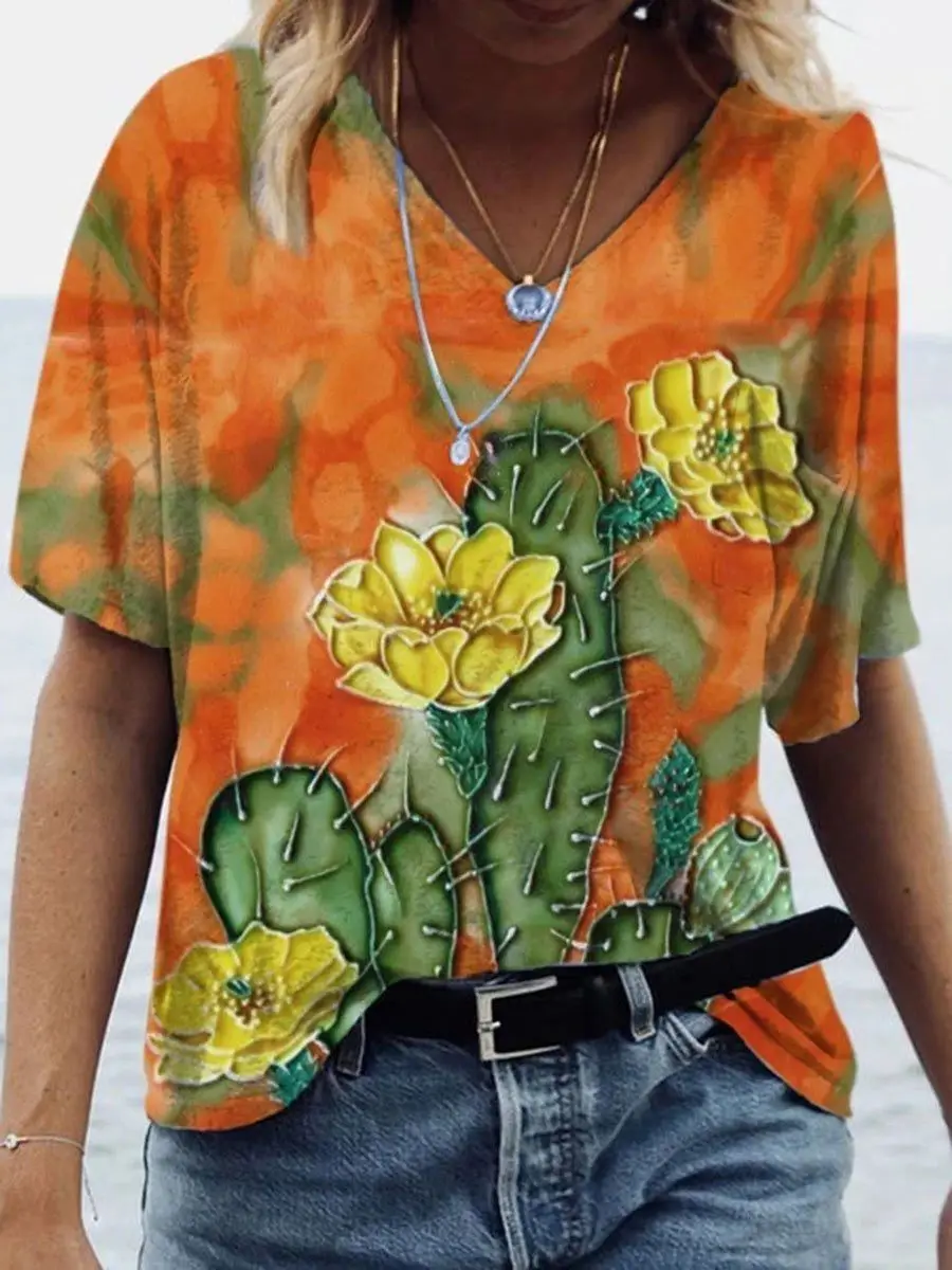 الصيف القط فراشة الأزهار ثلاثية الأبعاد المطبوعة النساء تي شيرت خمر الشارع الشهير تي شيرت موضة تيز Y2k الإناث الملابس المتضخم القمم