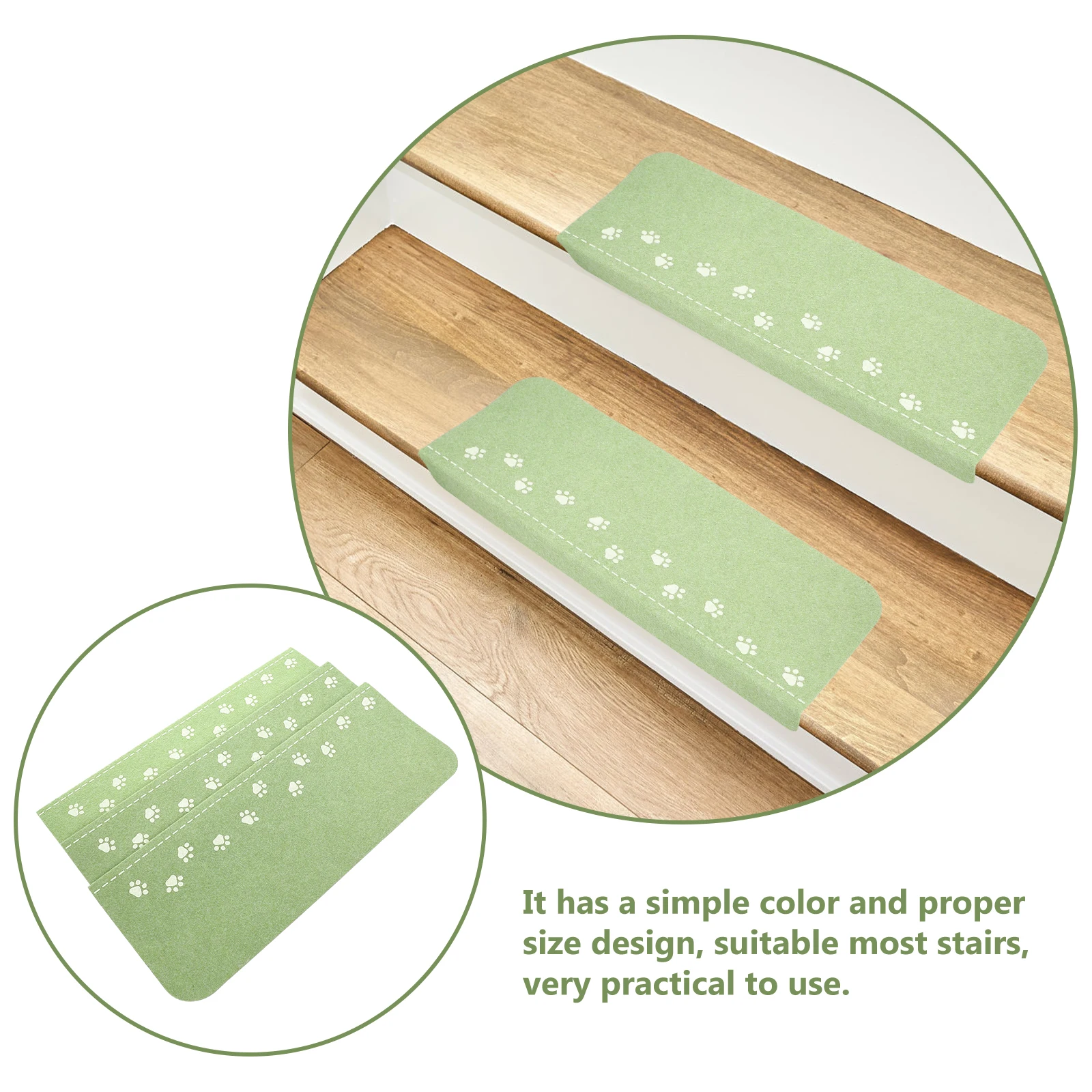 

3pcs Mat Non-Slip Washable Step Pad For Kids Pets Safety Stair Treads Supplies Decor Stair Tread Rug