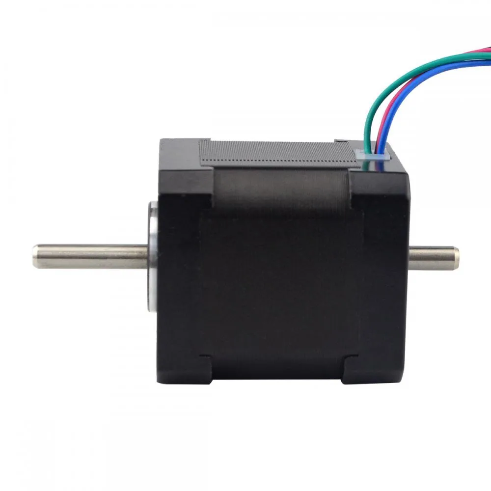 0.9deg Dual Shaft Nema 17 Stepper Motor Bipolar 48mm 44Ncm(62.48oz.in) 1.68A 4 Wires for CNC 3D Printer/ Extruder Motor