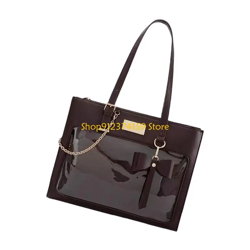 

G5AE женская школьница студентка милые бантики Itabag прозрачная сумка через плечо из искусственной кожи