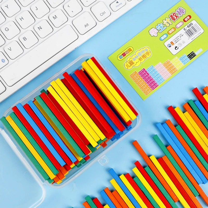 Plastic Cuisenaire Rods Individual Set, Math Manipulatives, Montessori Math Rods Y3NC