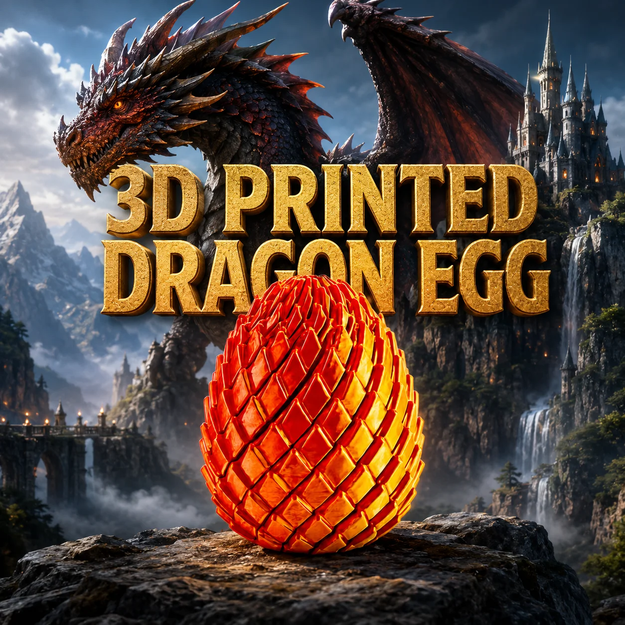 3D Printed Dragon Egg Fidget Toy, Deformable Twistable Stress Relief Egg, Creative Sensory Gadget Desk Ornament for Adults Decor