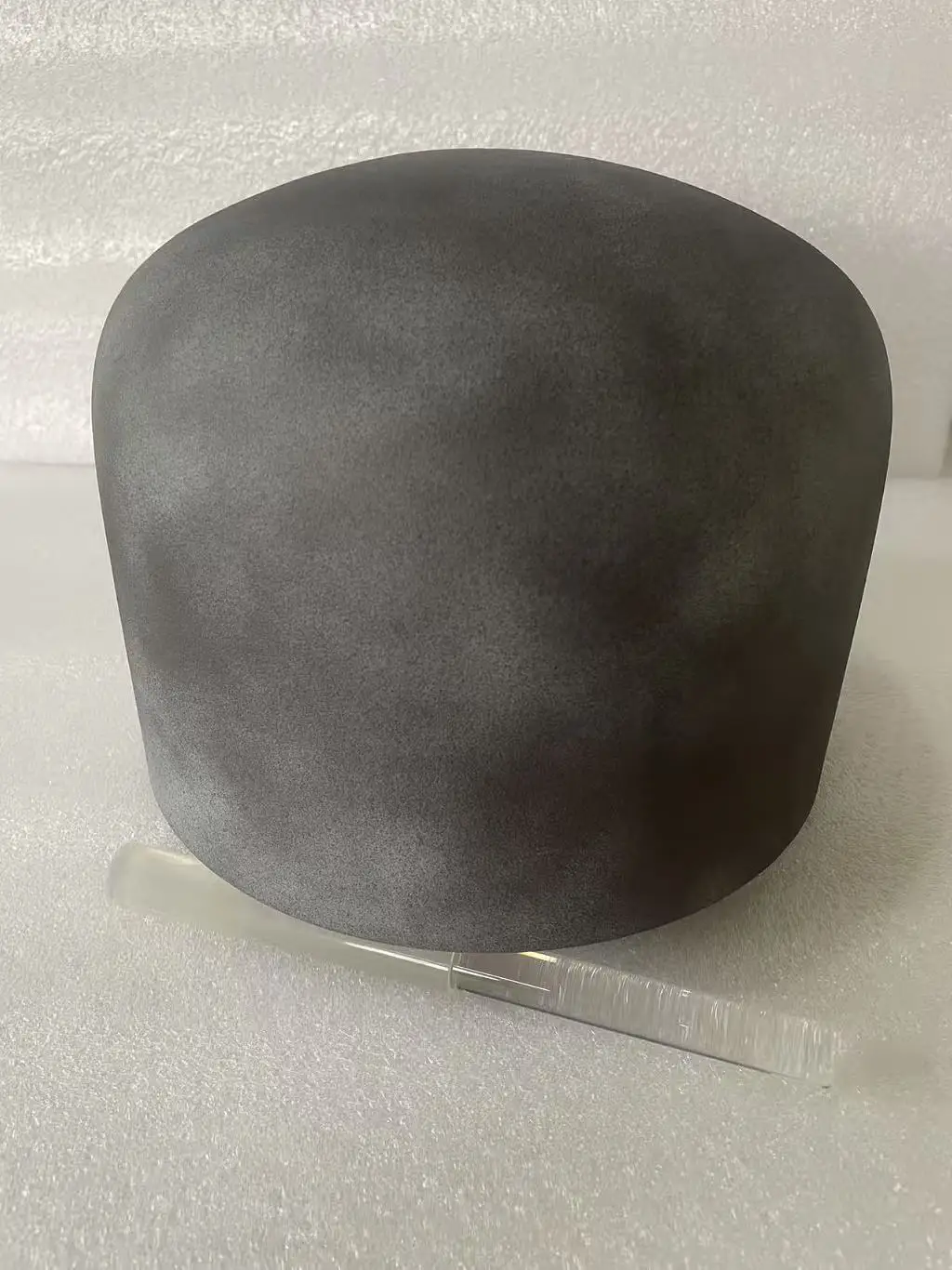 factory outlet 10“ black frosted quartz singing bowl 432hz perfect G note Throat chakra  crystal singing frosted bowl