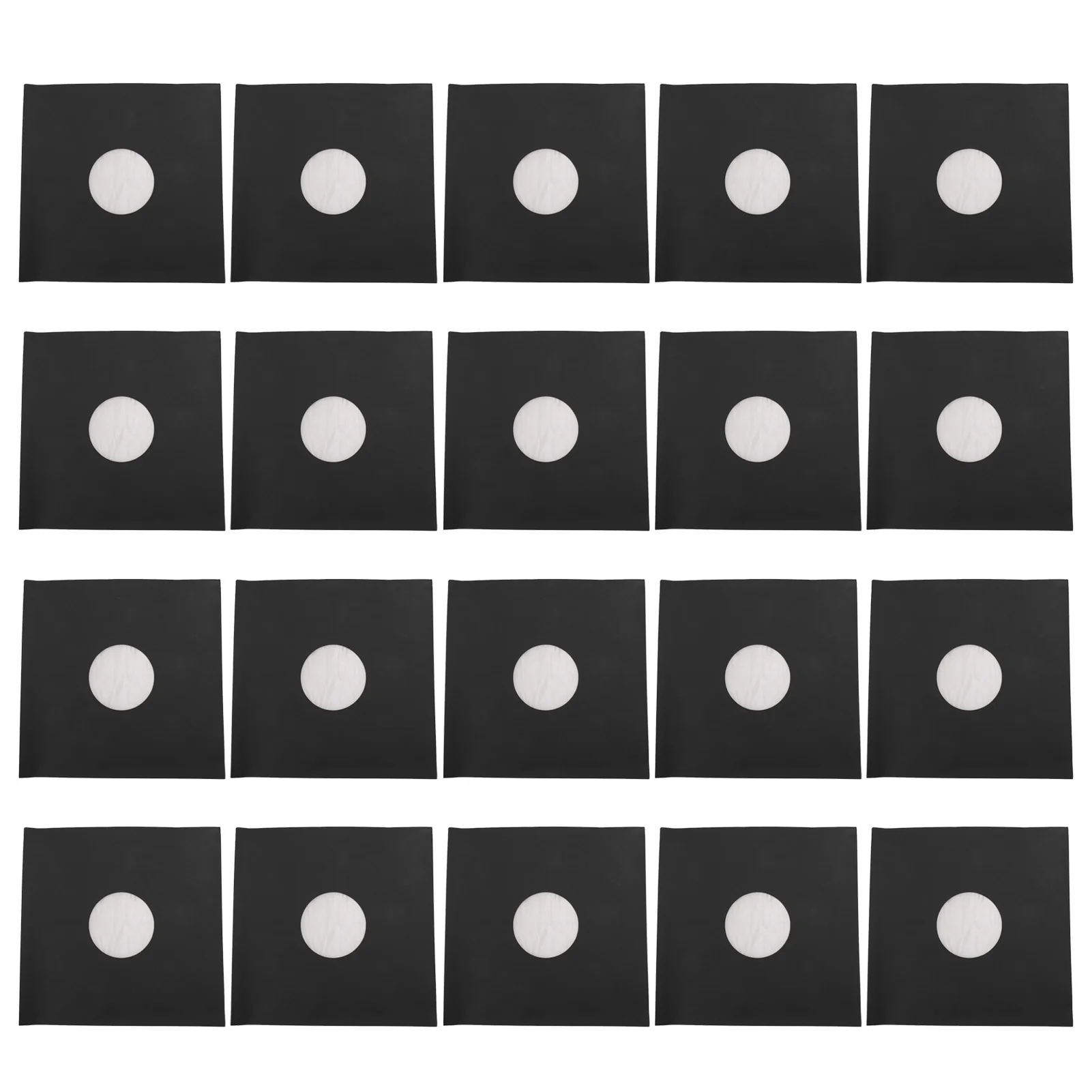 20Pcs 12inch Record Kraft Paper Jackets Matte Black 350gsm Thick Cardboard Record Covers 33 RPM Protective Outer Record Sleeves