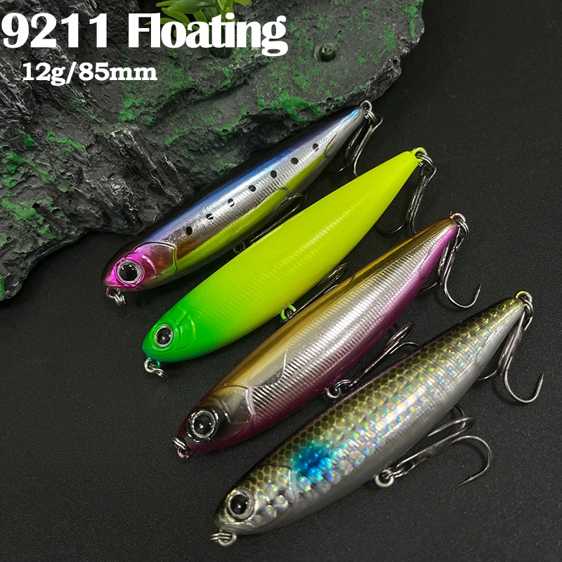 

Stickbait Topwater Pencil Bait 85mm 12g Surface Doggy Pencil Fishing Popper Wobblers Bass Pike Artificial Hard Bait Accessories
