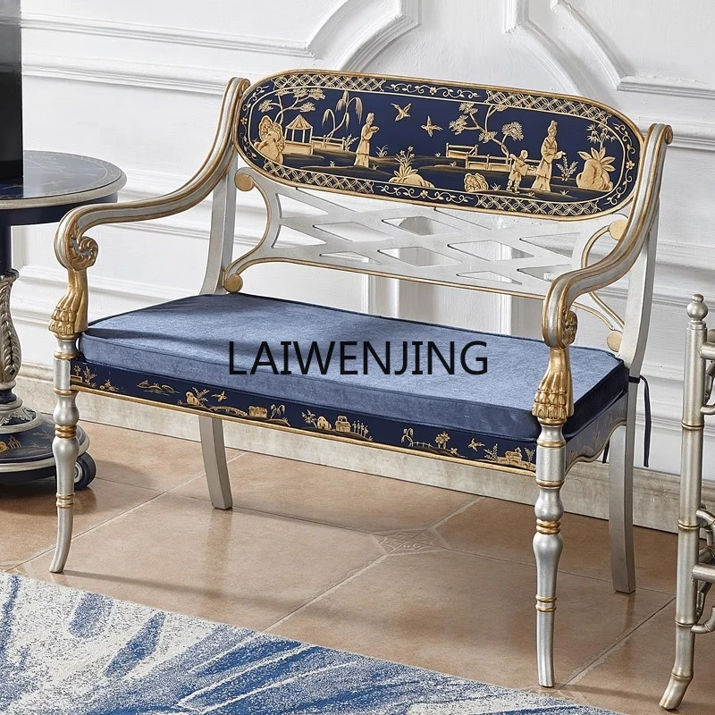 

MJY American country solid wood old painted double sofa retro leisure chair