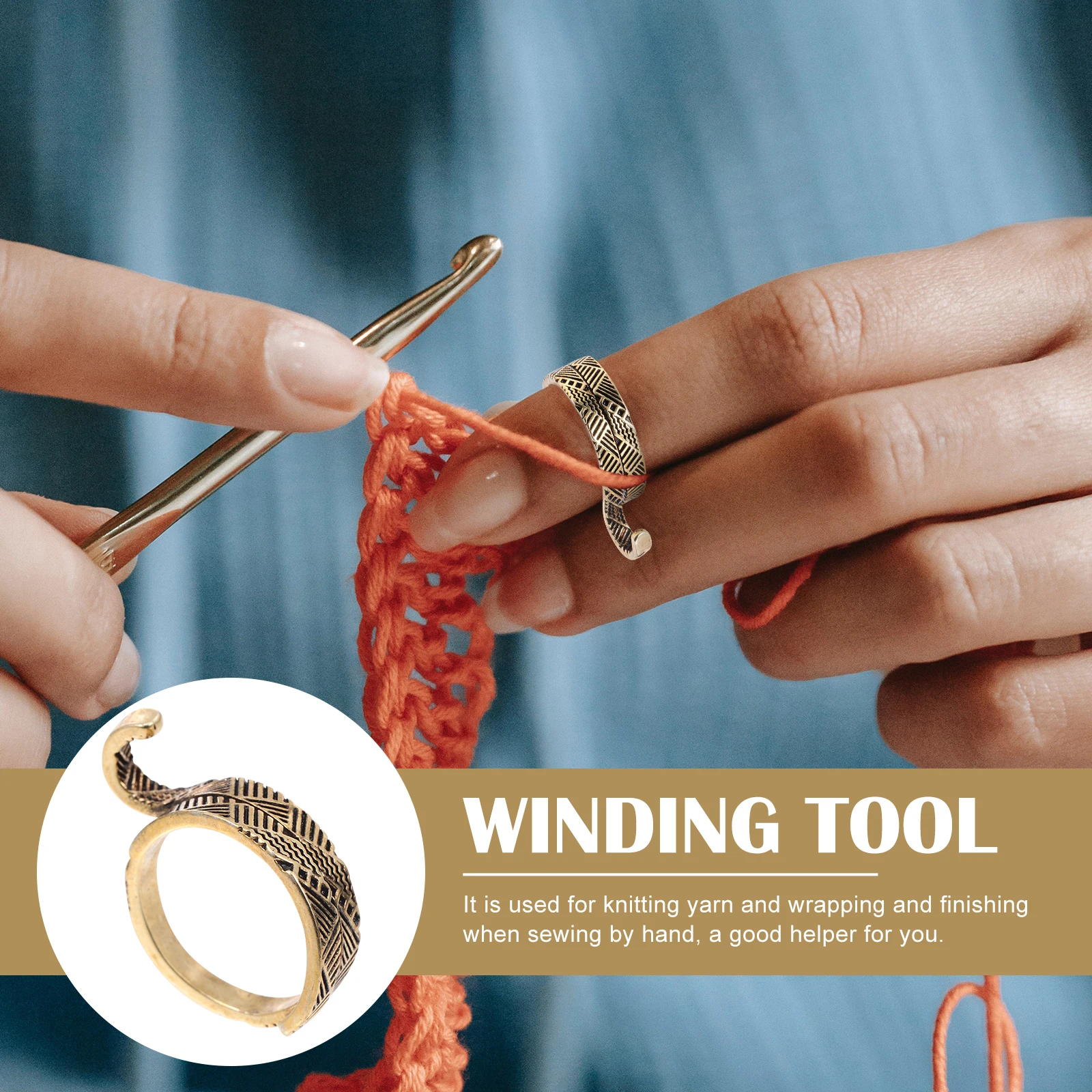 

Exquisite Copper Knitting Crochet Accessories Thread Guide Tool Winding Yarn Organizer