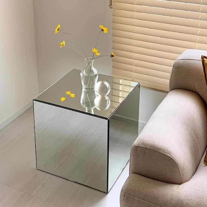 Acrylic Mirror Face Coffee Tables Modern Square Display Tea Table Portable Room Desks Multifunctional Living Room Furniture