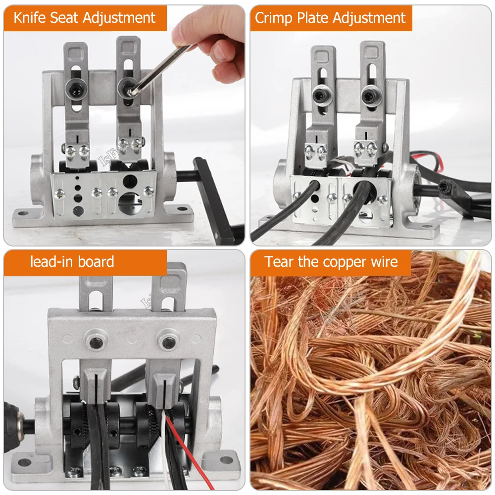 Imagem -05 - Double Drive Wire Stripper Machine Stripping Tool para a 22 mm Scrap Wire Copper Stripper para Leftover Cable